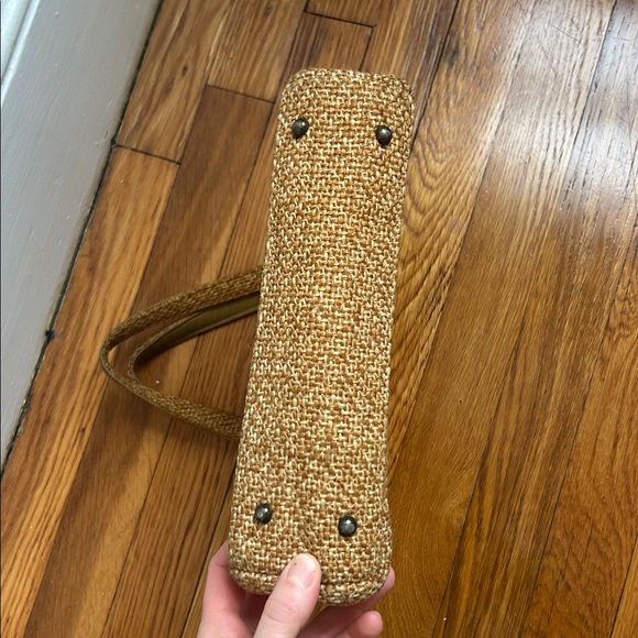 Vintage Mushroom Embroidered Tan Handbag - Picture 4 of 9